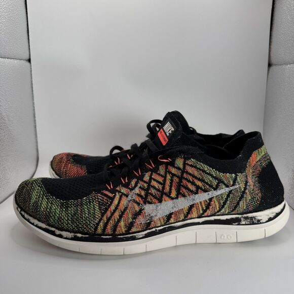 Nike Free 4.0 Flyknit Barefoot Shoes Mens Size 12 Running Multicolor 717075-011 - Picture 5 of 11